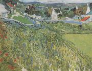 Vincent Van Gogh Vineyard with a View of Auvers (nn04) USA oil painting artist